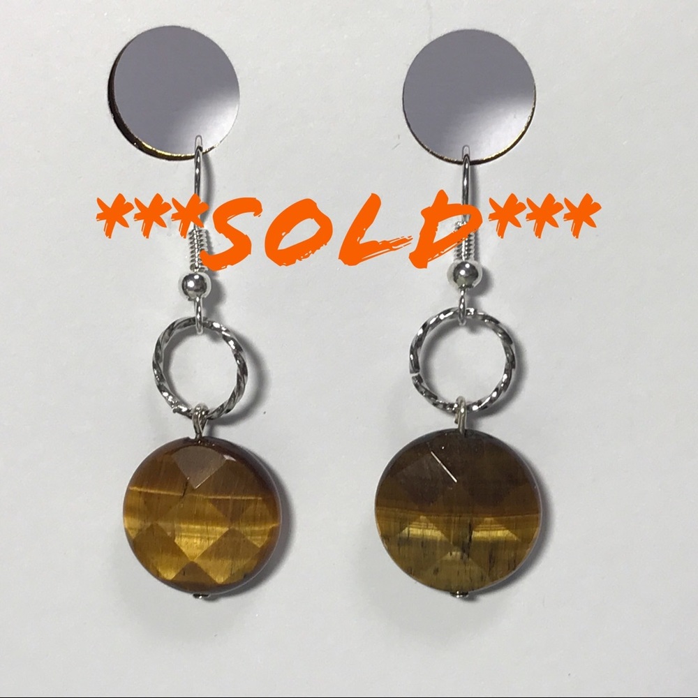 Tiger eye drop Earrings